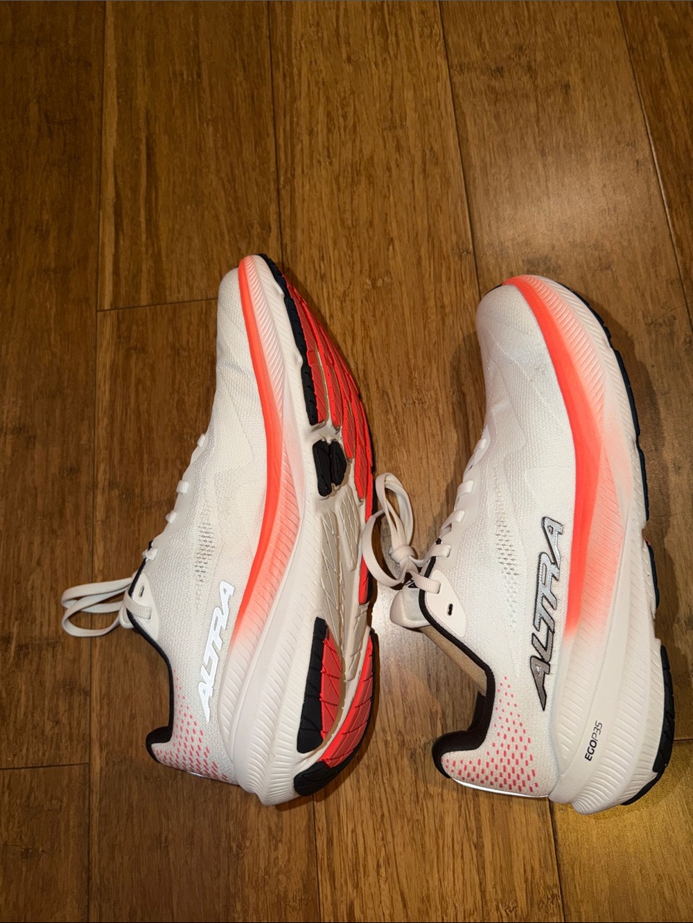 Altra White Running Shoes with Coral Trim - Picture 5 of 7